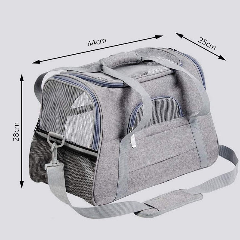 Portable Foldable Pet Carrier Bag with Fur Pad