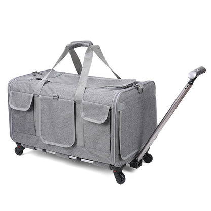 Foldable Pet Travel Carrier Trolley Box