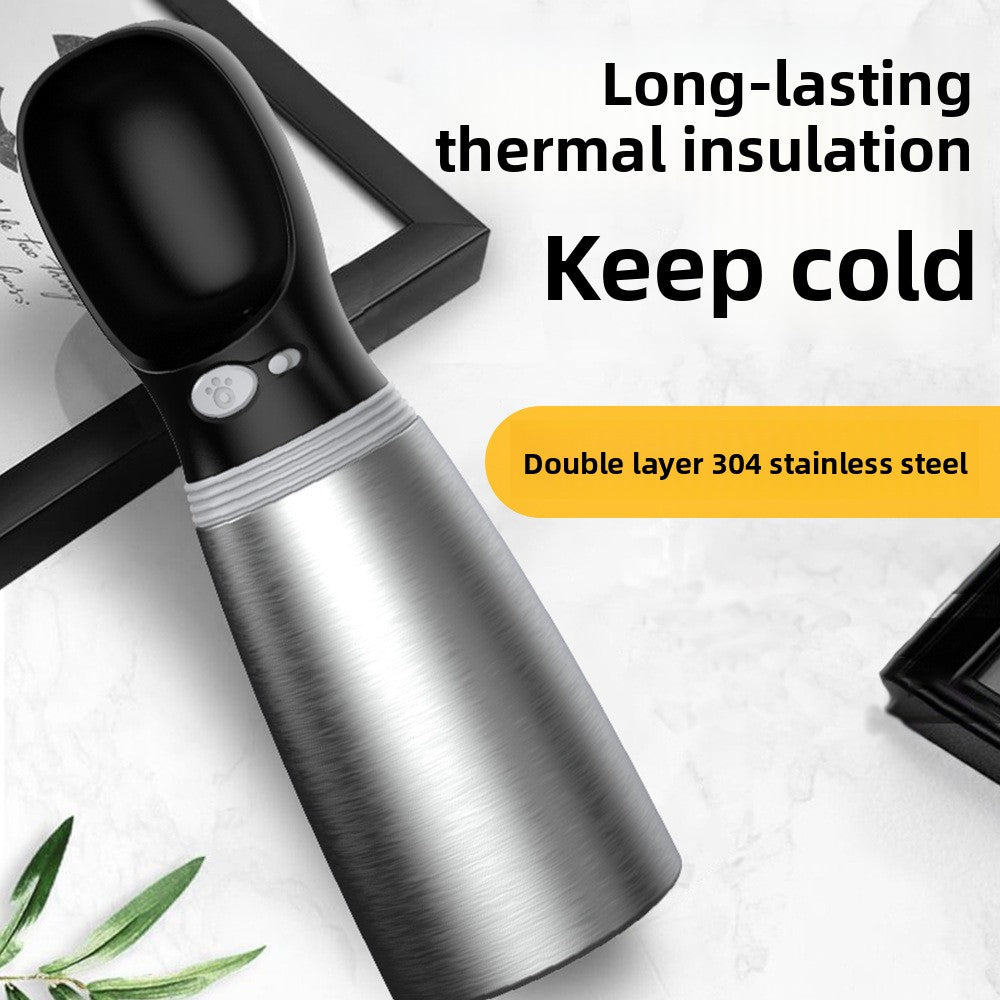 Double-walled insulated pet travel mug