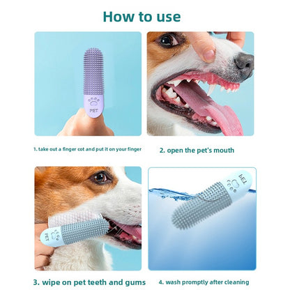 Silicone Pet Finger Toothbrush for Oral Cleaning