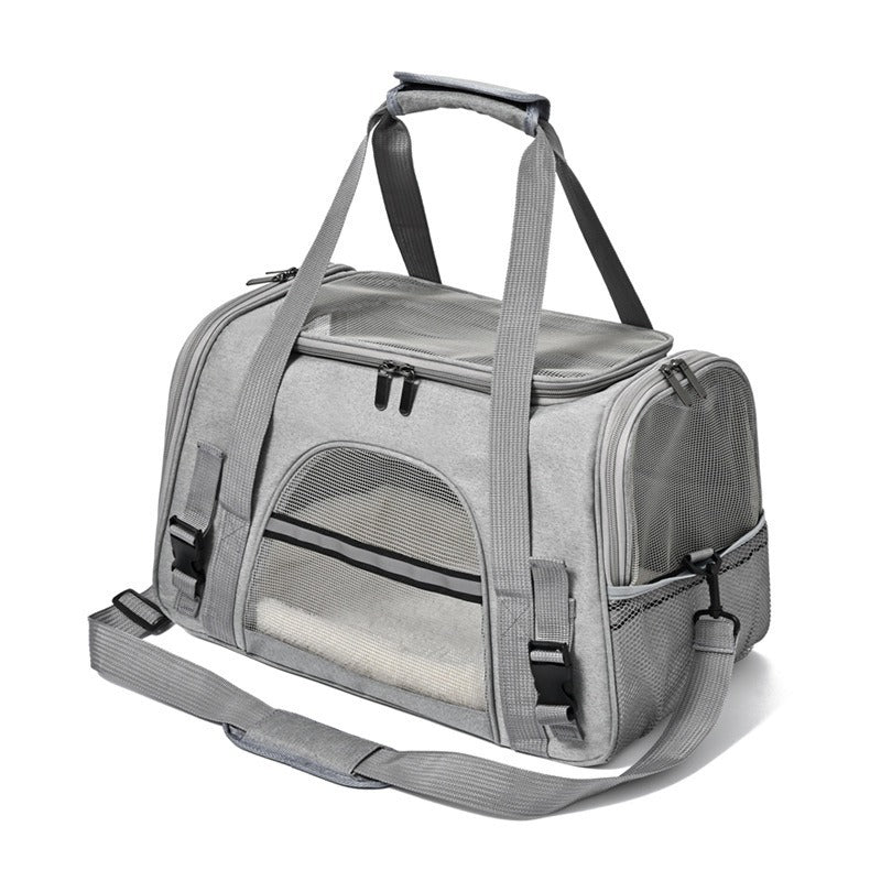 Portable Foldable Pet Carrier Bag with Fur Pad