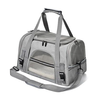 Portable Foldable Pet Carrier Bag with Fur Pad