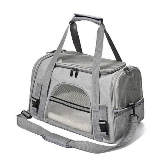 Portable Foldable Pet Carrier Bag with Fur Pad